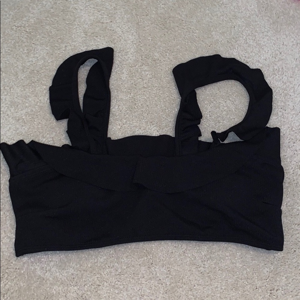 super cute ruffle black bikini never worn
